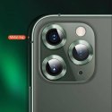 Szkło Hartowane na Aparat IPHONE 11 PRO MAX USAMS Camera Lens Glass Metal Ring srebrne