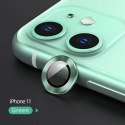 Szkło Hartowane na Aparat IPHONE 11 USAMS Camera Lens Glass Metal Ring zielone