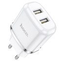 Ładowarka Sieciowa 2,4A 2xUSB + Kabel 1m USB Typ C Hoco N4 Smart Dual USB USB-C biała