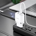 Ładowarka Sieciowa 2,4A 2xUSB + Kabel 1m USB Typ C Hoco N4 Smart Dual USB USB-C biała