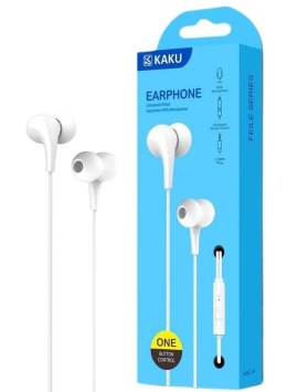 Słuchawki dokanałowe (minijack 3.5mm) Uniwersalne z Mikrofonem KAKU In-ear Earphones with Mic (KSC-403) białe