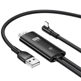 USAMS Kabel HDMI - Lightning U53 2m czarny/black SJ442HD01 (US-SJ442)