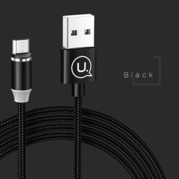 USAMS Kabel magnetyczny U-Sure microUSB 1m 2.1A pleciony czarny/black SJ294USB01 (US-SJ294)