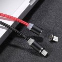 USAMS Kabel magnetyczny U-Sure microUSB 1m 2.1A pleciony czerwony/red SJ294USB02 (US-SJ294)