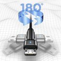 USAMS Kabel pleciony obrotowy U60 2A microUSB czarny/black 1m SJ478USB01 (US-SJ478)