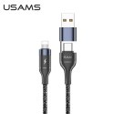 USAMS Kabel pleciony U31 USB-C/USB na lightning 30W PD Fast Charge czarny/black SJ404USB01 (US-SJ404)