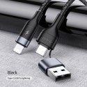 USAMS Kabel pleciony U31 USB-C/USB na lightning 30W PD Fast Charge czarny/black SJ404USB01 (US-SJ404)