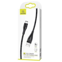 USAMS Kabel pleciony U41 USB-C 3m 2A czarny/black SJ398USB01 (US-SJ398) Fast Charge