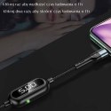 USAMS Kabel pleciony U48 lightning 1,2m 2A Fast Charging LED czarny/black SJ423USB01 (US-SJ423)