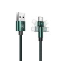 USAMS Kabel pleciony obrotowy U60 2A USB-C zielony/green 1m SJ477USB02 (US-SJ477)