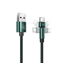 USAMS Kabel pleciony obrotowy U60 2A USB-C zielony/green 1m SJ477USB02 (US-SJ477)