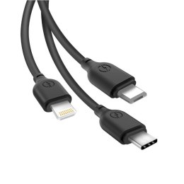 Kabel 3w1 2.1A USB - Micro USB + Lightning + USB-C XO NB103 czarny