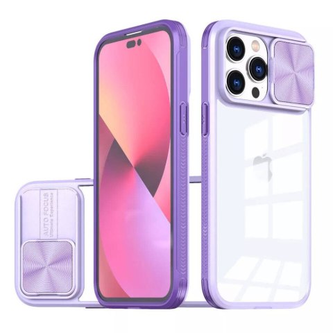 Etui APPLE IPHONE 15 Camslider fioletowe