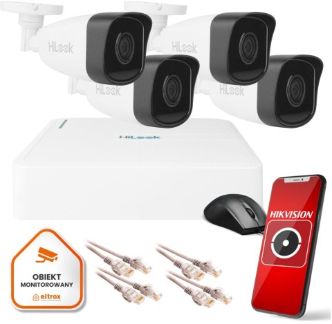 Zestaw monitoringu Hilook by Hikvision 4 kamer IP IPCAM-B2 1TB dysk