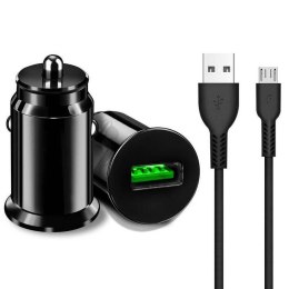 Ładowarka Samochodowa 18W 3A QC3.0 USB + Kabel Micro USB Extreme Ampere ACCU3QC30B+CM Quick Charge 3.0 czarna