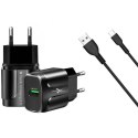 Ładowarka Sieciowa 18W 3A QC3.0 + Kabel USB Typ C Extreme Ampere ATCU3QC30B+CC USB-C Quick Charge 3.0 czarny