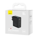 Ładowarka sieciowa Baseus GaN USB-C + USB, 100W + kabel 1m (czarna)