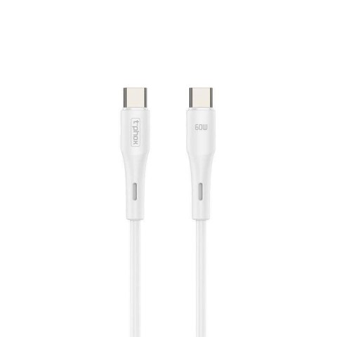 Kabel 60W 1m USB-C - USB-C T-Phox Gentle biały