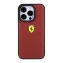 Oryginalne Etui APPLE IPHONE 15 PRO Ferrari Hardcase Leather Stitched Lines (FEHCP15LRDUR) czerwone