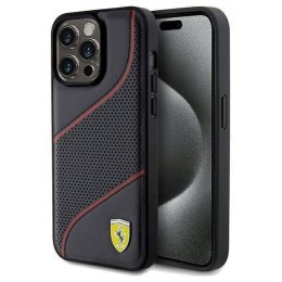 Oryginalne Etui APPLE IPHONE 15 PRO MAX Ferrari Hardcase Perforated Waves Metal Logo (FEHCP15XPWAK) czarne