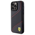 Oryginalne Etui APPLE IPHONE 15 PRO MAX Ferrari Hardcase Perforated Waves Metal Logo (FEHCP15XPWAK) czarne