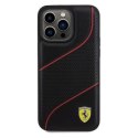 Oryginalne Etui APPLE IPHONE 15 PRO MAX Ferrari Hardcase Perforated Waves Metal Logo (FEHCP15XPWAK) czarne