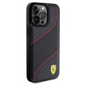 Oryginalne Etui APPLE IPHONE 15 PRO MAX Ferrari Hardcase Perforated Waves Metal Logo (FEHCP15XPWAK) czarne