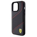 Oryginalne Etui APPLE IPHONE 15 PRO MAX Ferrari Hardcase Perforated Waves Metal Logo (FEHCP15XPWAK) czarne