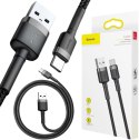 KABEL USB-A / USB-C Baseus Cafule CATKLF-AG1 50cm 3A QC 3.0 CZARNO-SZARY W NYLONOWYM OPLOCIE