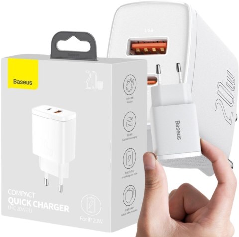 ŁADOWARKA SIECIOWA Baseus Compact Quick Charger CCXJ-B02 20W 1x 1x 3.0 QC