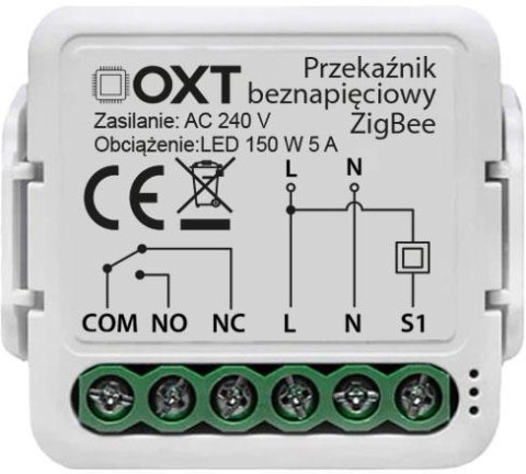 Moduł OXT mini 1 obwód beznapięciowy ZigBee Tuya