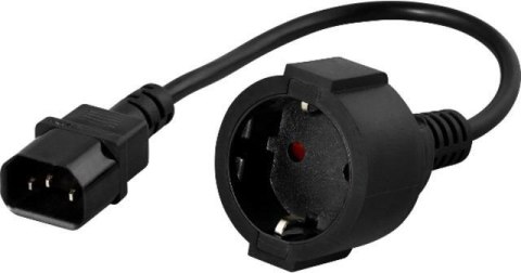 ADAPTER IEC 320 C14(M) / SCHUKO(F) NA KABLU 20CM DO UPS CZARNY PowerWalker