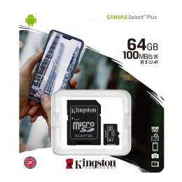 Karta pamięci microSD Kingston Canvas Select Plus microSDHC C10 UHS-I 64GB