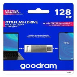 PenDrive 3.2 GOODRAM ODA3 SILVER 128GB TYPE-A + TYPE-C