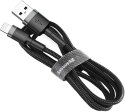 KABEL USB-A / Lightning iPhone Baseus Cafule CALKLF-AG1 50cm Apple 2.4A CZARNO-SZARY W OPLOCIE