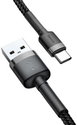 KABEL USB-A / USB-C Baseus Cafule CATKLF-UG1 300cm 2A QC 3.0 CZARNO-SZARY