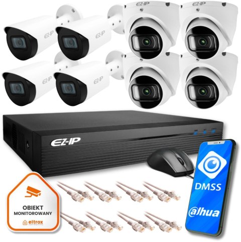 Estaw do monitoringu IP 8 kamer FullHD EZ-IP by Dahua do Twojego biura