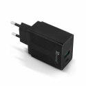 Ładowarka Sieciowa 3A 20W 1xUSB + 1xUSB-C PD Typ C Reverse U53 czarna