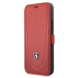 Oryginalne Etui IPHONE 12 PRO MAX Ferrari Book Off Track Perforated (FEOGOFLBKP12LRE) czerwone