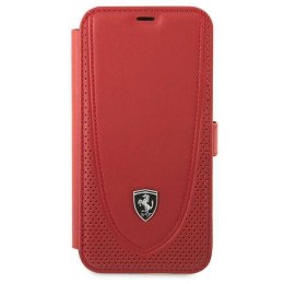 Oryginalne Etui IPHONE 12 PRO MAX Ferrari Book Off Track Perforated (FEOGOFLBKP12LRE) czerwone