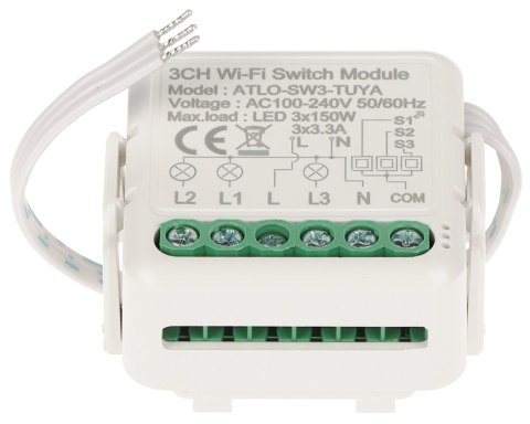 POTRÓJNY INTELIGENTNY STEROWNIK OŚWIETLENIA LED ATLO-SW3-TUYA Wi-Fi, Tuya