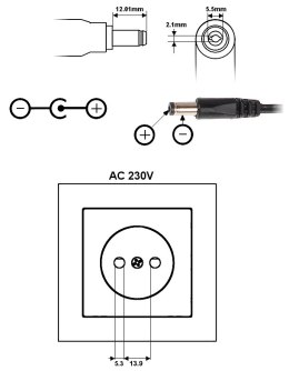 ZASILACZ 12V 1.5A 5.5*P100