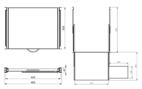 REGULOWANA SZUFLADA DO KLAWIATURY I MYSZKI RSR19-1U-350B-KM STALFLEX