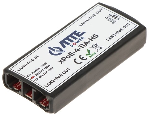 SWITCH POE, EXTENDER XPOE-4-11A-HS 3-PORTOWY + 1X UPLINK ATTE