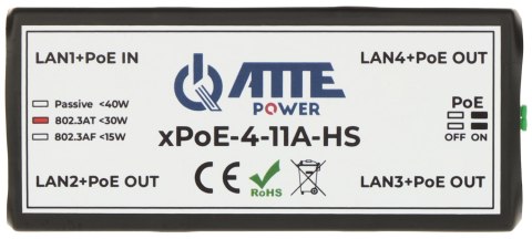 SWITCH POE, EXTENDER XPOE-4-11A-HS 3-PORTOWY + 1X UPLINK ATTE