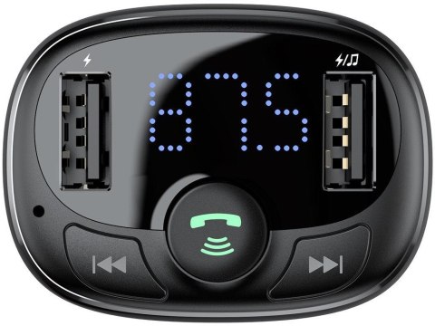 TRANSMITER FM ŁADOWARKA SAMOCHODOWA Baseus Enjoy S-09A 3.4A 2x USB-A BT 4.2