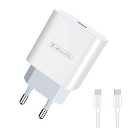 Ładowarka Sieciowa 20W PD USB-C + Kabel USB-C - USB-C Jellico AK180 białe