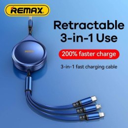 KABEL REMAX DRIP SERIES 15W 3IN1 USB-C/MICRO/LIGHTNING RC-C018 BLUE