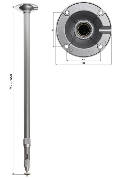 TELESKOPOWY UCHWYT SUFITOWY KAMERY BR-60X120