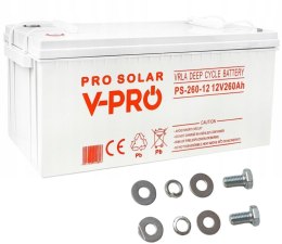 AKUMULATOR VOLT POLSKA DEEP CYCLE VPRO SOLAR 12V 260AH VRLA BEZOBSŁUGOWY